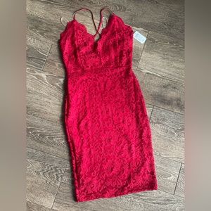 Red lace dress